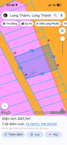 Bán đất 352m² có sẵn 350m² thổ cư ngang 16m giá 26 tỷ tại Xã Long Thành