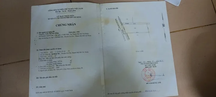 Bán đất 1675m² ngang 26m giá 9.2 tỷ tại Xã Bình Mỹ