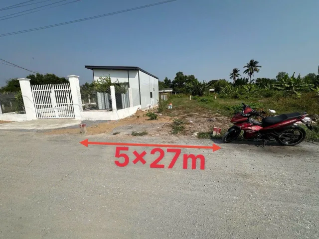 Đất thổ cư, đường đan 6m. nền cao ráo 5x27m