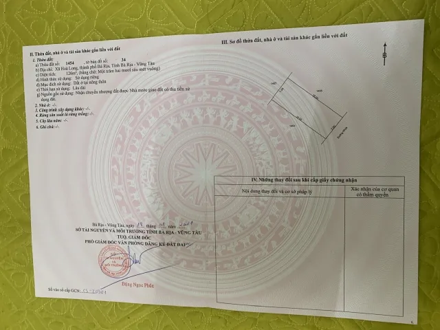 Bán lô đất nền full thổ cư, mặt tiền đường nhựa 30m cực đẹp ở Hoà Long, Bà Rịa