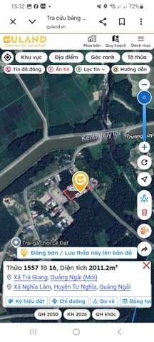 Bán đất 3588m² full thổ cư ngang 124,56m giá 2 tỷ tại Xã Trà Giang