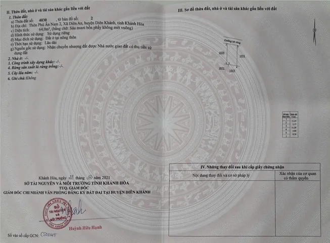 Bán đất hẻm đường Thông Tin, Diên Khánh, cách 23/10 chỉ 500m