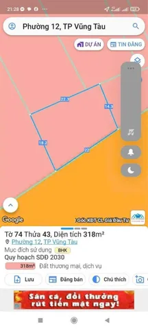 Chính Chủ Cần Bán Đất Mặt Tiền Đường 2/9 Phường 12, Tp Vũng Tàu, BRVT