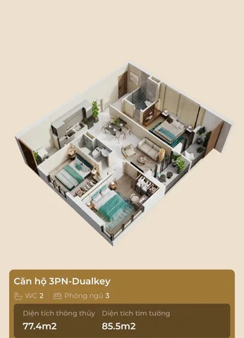 CĂN HỘ 3PN DUALKEY – GIỎ HÀNG ĐỢT 1 🔥