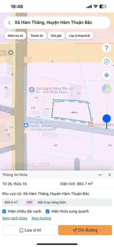 Bán đất 858.2m² ngang 44m giá 1.95 tỷ tại Phường Hàm Thắng
