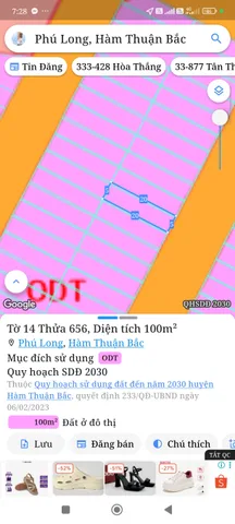 Bán đất 100m² full thổ cư ngang 5m giá 1.1 tỷ tại Phường Hàm Thắng