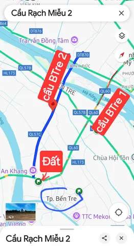 Bán Đất 1000m2 giá 1.75 tỷ tại Xã Bình Phú Thành phố Bến Tre Bến Tre