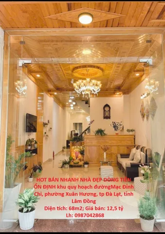 HOT BÁN NHANH NHÀ ĐẸP DÒNG TIỀN ỔN ĐỊNH khu quy hoạch đường Mạc Đỉnh Chi, p. Xuân Hương, tp Đà Lạt
