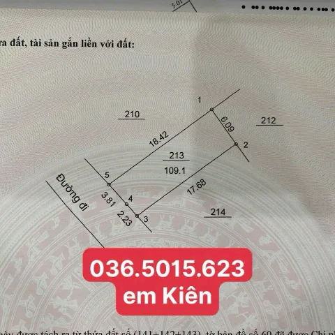 CHÍNH CHỦ CẮT LỖ 300TR BÁN NHANH MẢNH ĐẤT RỘNG 109M2 GIÁ 2ty9