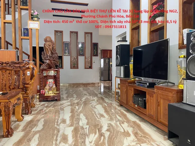 CHÍNH CHỦ CẦN BÁN NHÀ BIỆT THỰ LIỀN KỀ TẠI 31 Song lập A,  Đường NG2, Phường Chánh Phú Hòa, Bến Cát