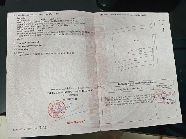 HOT HOT - CẦN BÁN LÔ ĐẤT Xã Hoà Tiến Hoà Vang Đà Nẵng