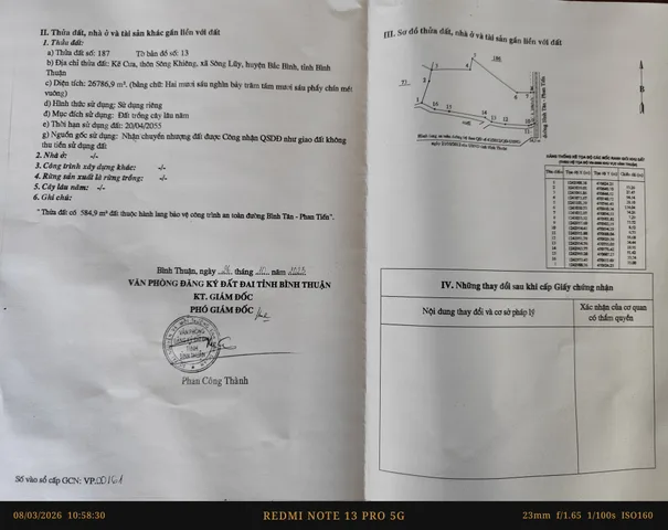 Bán đất 45845.2m² ngang 172m giá 9 tỷ tại Xã Sông Lũy