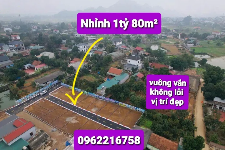 NHỈNH 1 TỶ 80M² CHƯƠNH MỸ VUÔNG VẮN ĐẸP KHÔNG LỖI PHONG THỦY VỊ TRÍ ĐẸP