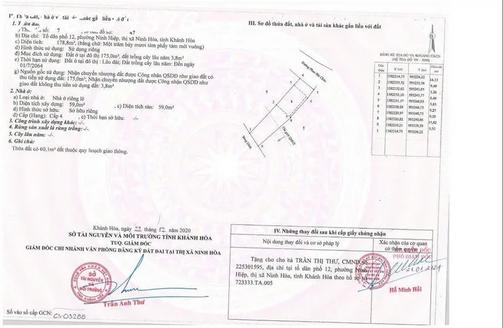 Chính chủ cần bán nhà 2 mặt tiền đường Phan Bội Châu, Ninh Hòa, DT 178,8m2, giá 4,5 tỷ