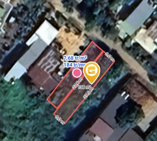 Bán đất 138.3m² có sẵn 120m² thổ cư ngang 5.0m giá 1.5 tỷ tại Phường Tân Lập