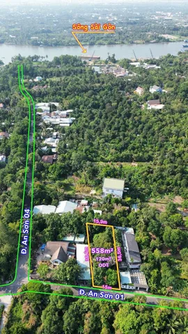 Lô đất mặt tiền an sơn 01 ngang 15m, gần sông Sài Gòn và nhà thờ Bình Sơn