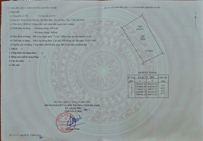 Bán lô đất mặt tiền trục chính , đường liên phường, tổ dân phố Hoàn Dương, phường Duy Tân, tỉnh ninh Bình