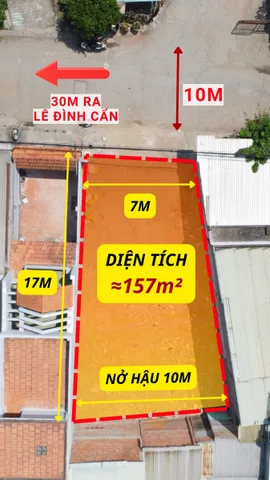 Lô đất sát Lê Đình Cẩn Bình Tân, 157m2 ngang 7m, nở hậu 10m, hẻm 10m chỉ 9 tỷ 9