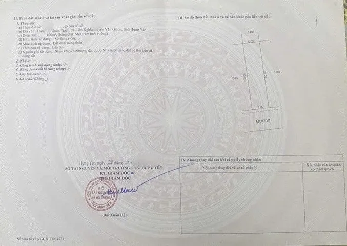Bán đất 100m² full thổ cư ngang 5m giá 6.2 tỷ tại Xã Văn Giang