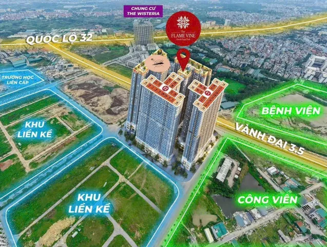 Bán Căn 2 Phòng Ngủ dự án The Flame Vine Hinode Hoài Đức, giá đợt 1 từ 7x