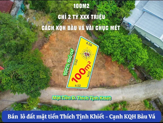 🔥🔥🔥Bán đất mặt tiền đường THÍCH TỊNH KHIẾT - CẠNH KQH BÀU VÁ
