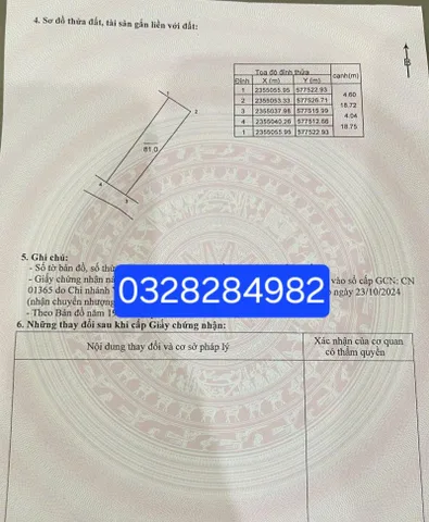 Bán đất 81m² full thổ cư ngang 4.04m giá 2.35 tỷ tại Xã Kim Anh