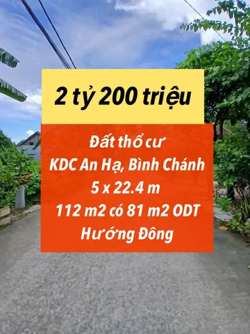 Lô thổ cư An Hạ giá 2.2 tỷ