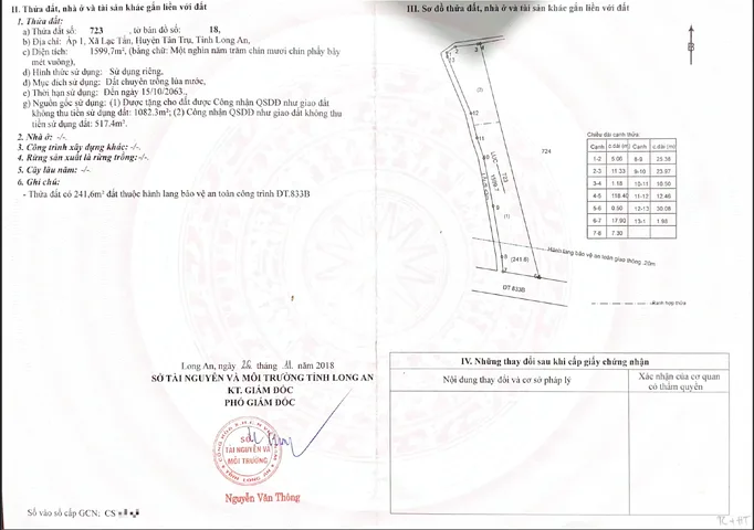 Bán đất 1599.7m² ngang 17.9m giá 9.79 tỷ tại Đường Tỉnh 883 (Đt.883) Xã Nhựt Tảo