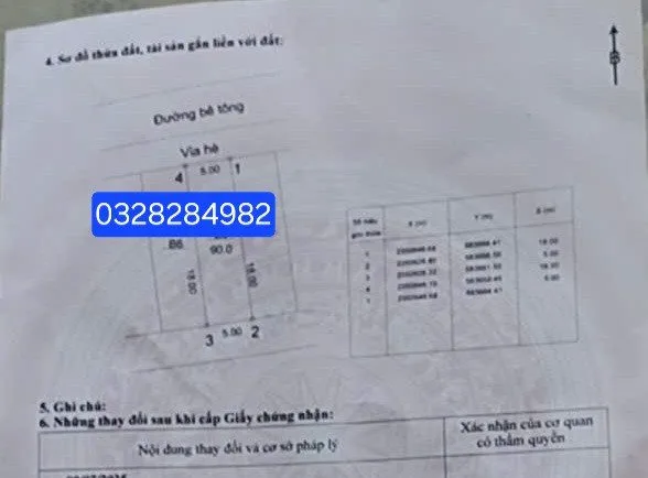 Bán đất 90m² full thổ cư ngang 5m giá 4.8 tỷ tại Xã Nội Bài