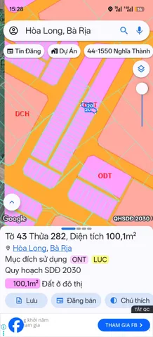 Bán đất 100.1m² có sẵn 80m² thổ cư ngang 5m giá 1.55 tỷ tại Phường Tam Long
