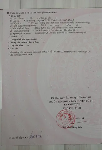 (Ngưng bán)Bán đất 719m² có sẵn 300m² thổ cư ngang 14m giá 11.2 tỷ tại Xã Bình Mỹ