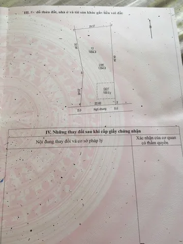 Bán đất 1500mm² có sẵn 100m² thổ cư ngang 23m giá 7.5 tỷ tại Xã Xuân Mai