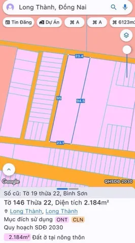 Lô đất quá đẹp thích hợp phân lô bán nền Bình Sơn gần sân bay Long Thành Đồng Nai 2184m2