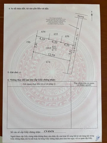 Bán đất 67,5m² full thổ cư ngang 5,31m giá 1.65 tỷ tại Xã Hoàn Long