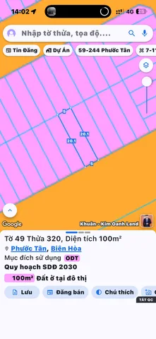 Bán đất 100m² full thổ cư ngang 5m giá 4.2 tỷ tại Đường Võ Nguyên Giáp Phường Phước Tân