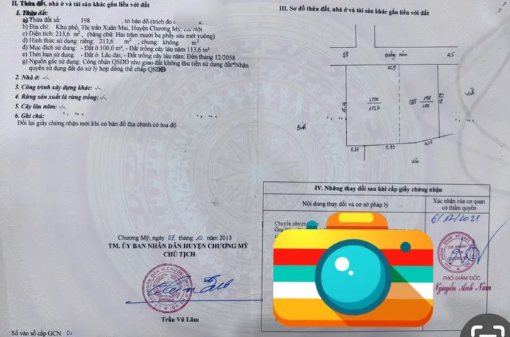 Bán đất 206.8m² có sẵn 100m² thổ cư ngang 13m giá 10 tỷ tại Xã Xuân Mai