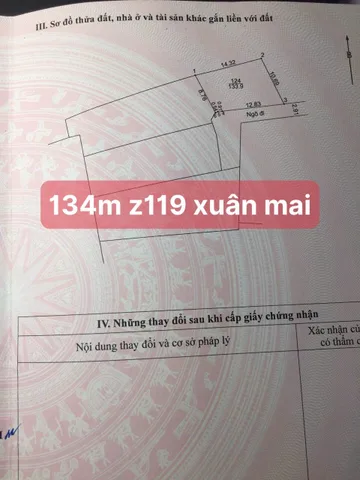 Bán đất 134m² có sẵn 30m² thổ cư ngang 12m giá 2.8 tỷ tại Xã Xuân Mai