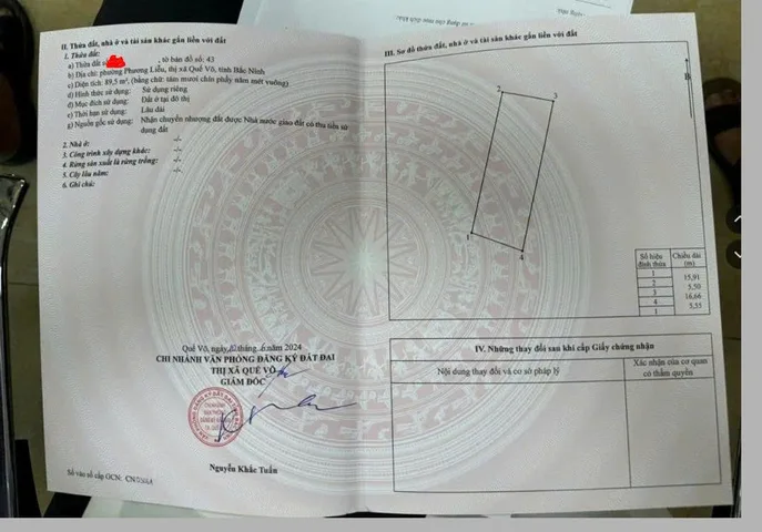 Bán đất giang liễu khu cn Quế võ -Bắc ninh