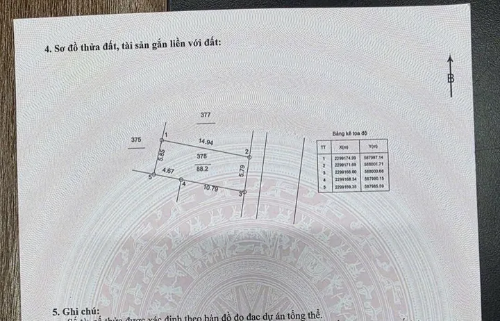 Bán đất 88,2m² full thổ cư ngang 5,79m giá 4.76 tỷ tại Xã Phượng Dực