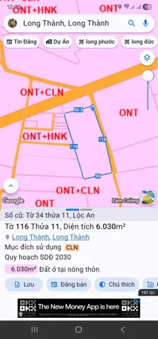 Đất cạnh khu dân cư sân bay long thành. Lộc an