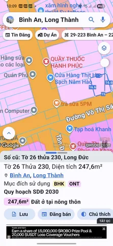 Cần bán 15m mặt tiền võ thị sáu long thành