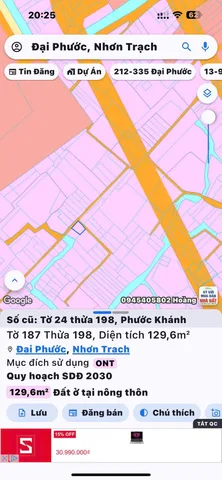 Bán đất Phước khánh Nhơn Trạch full thổ cư