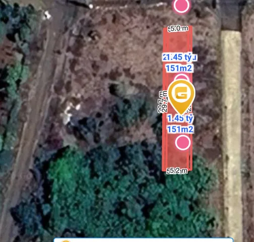 Bán đất 152m² có sẵn 60m² thổ cư ngang 5.0m giá 1.5 tỷ tại Xã Hòa Phú