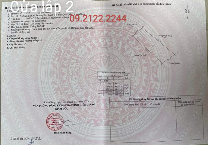 Bán đất 1000m² ngang 16.5m Cửa Lấp giá 10.5 tỷ tại Đường Trần Hưng Đạo Đặc khu Phú Quốc