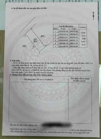 80m2  Full Thổ Cư  Thanh Lại ( Cộng Hoà ) - Phù Linh- SS