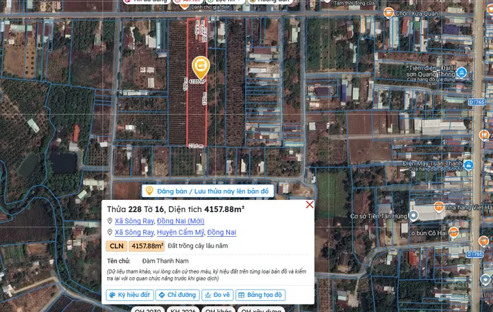 ĐẤT 3918M², NGANG 10M NỞ 20M, CẨM MỸ, ĐỒNG NAI