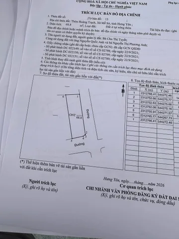 Bán đất 68,8m² full thổ cư ngang 4m giá 4 tỷ tại Xã Mễ Sở
