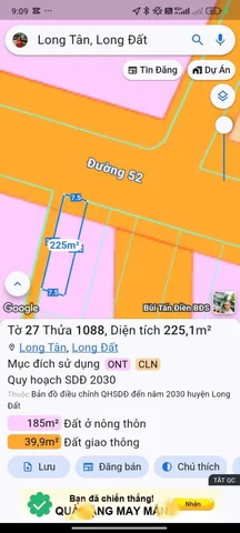 ĐẤT MẶT TIỀN TỈNH LỘ 52 - LONG TÂN - GIÁ ĐẦU TƯ CỰC TỐT!