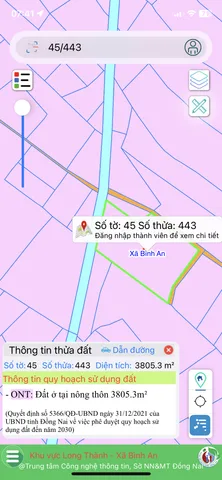 Bình an long thành cần bán 3805m2
