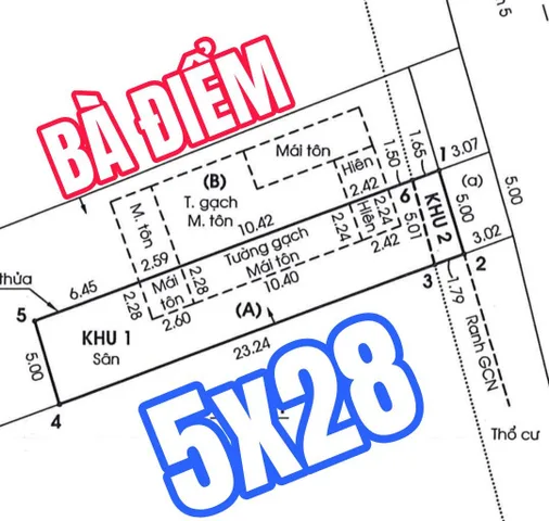 🟥Bán đất mặt tiền rộng Bà Điểm 5x28m~ 140m² thổ cư ngang 5m giá 5ty550tr tại Xã Bà Điểm